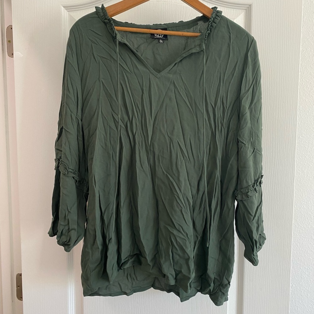 Bobeau Green 3/4 Sleeve SZ S